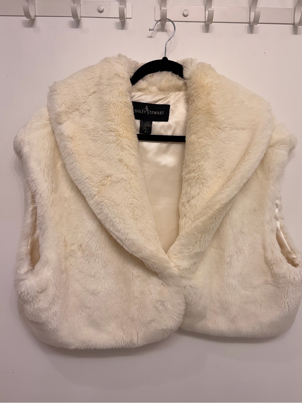Ashley Stewart Cream Faux Fur Teddy Jacket